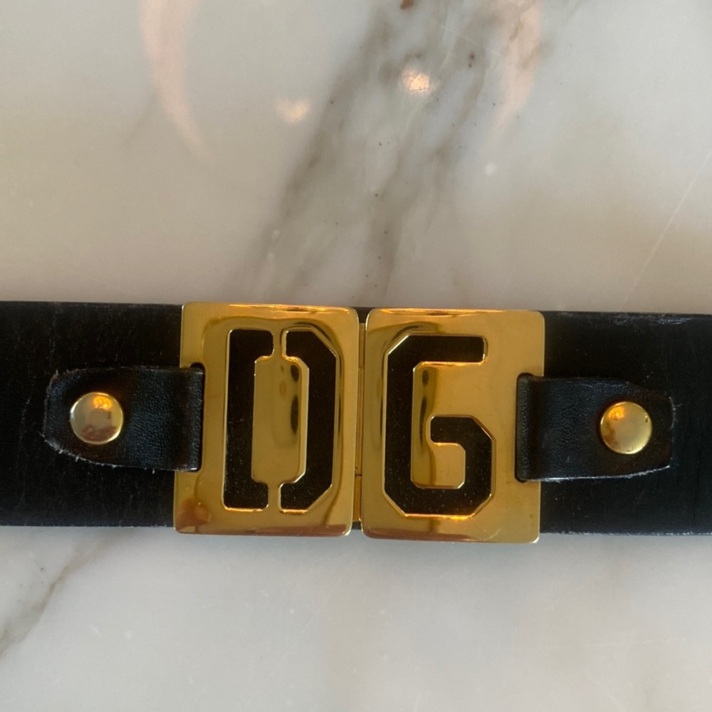 Dolce and Gabbana black leather belt new at $695.00